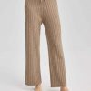 Cashmere Rib-Knit Drawstring Waist Wide Leg Pants