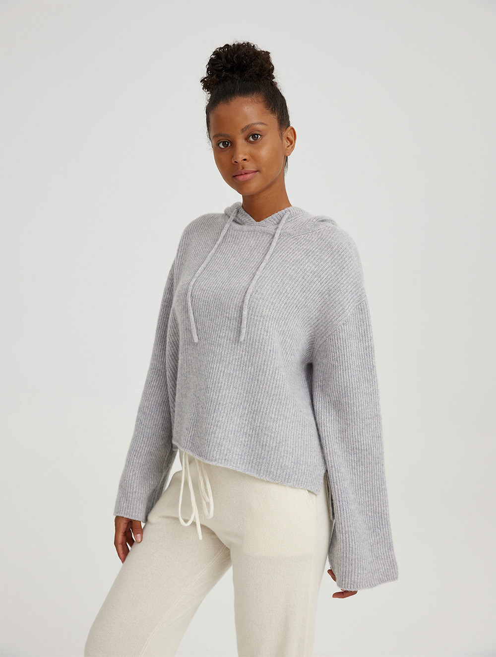 Cashmere Long Sleeve Pullover Hoodie
