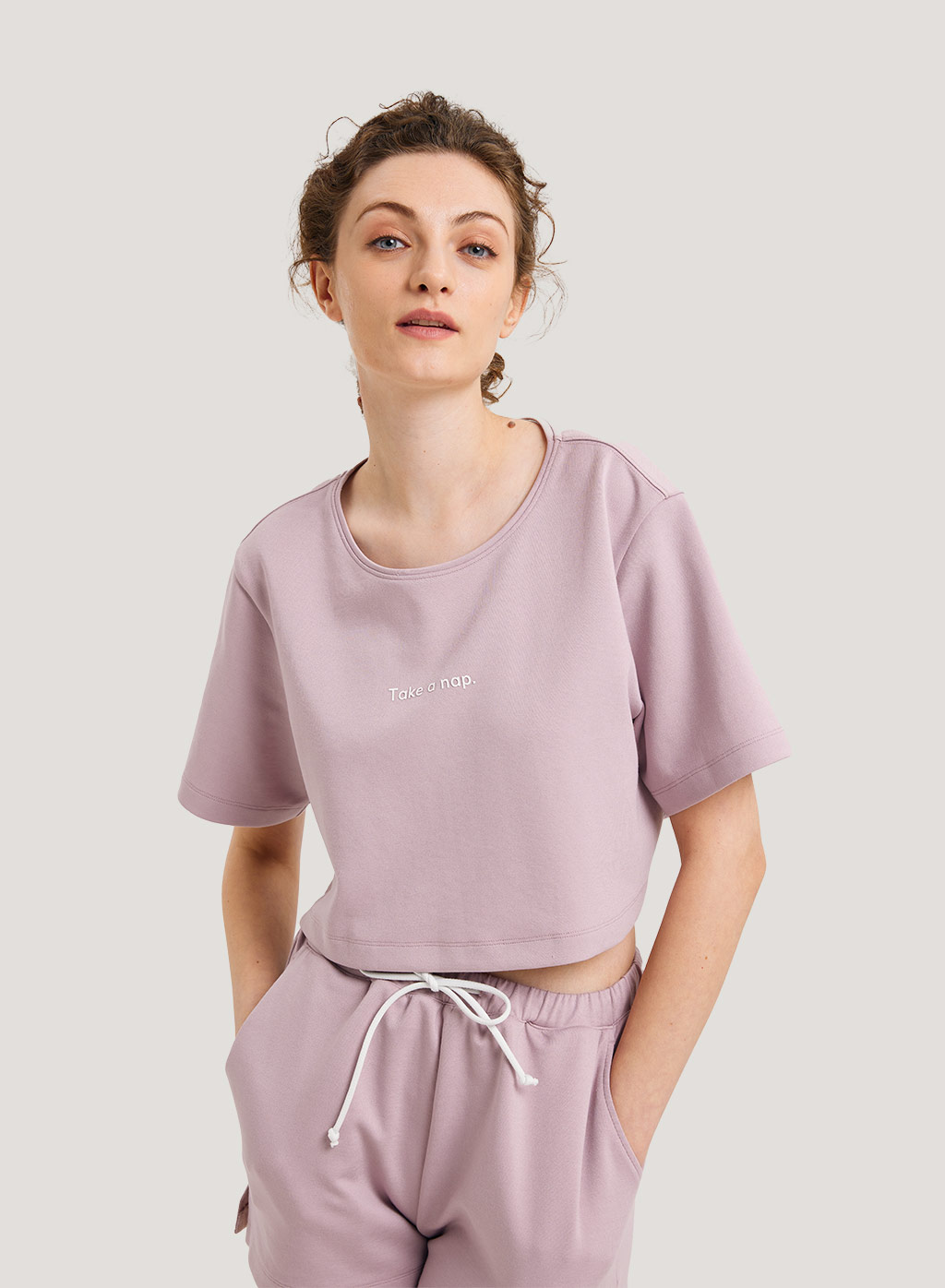 Cropped T-Shirt in Pink