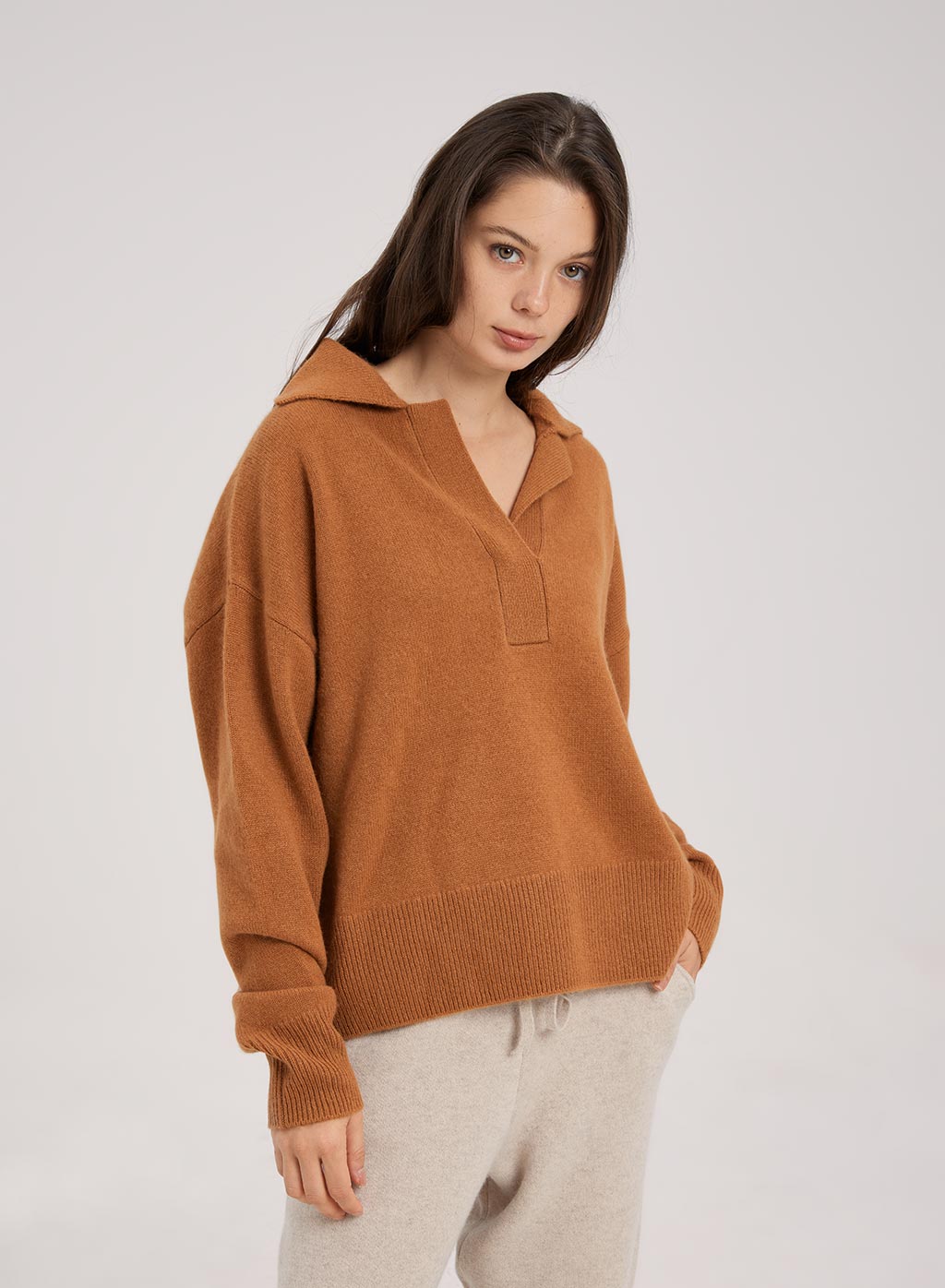 Fuzzy Hooded Cashmere Sweatshirt