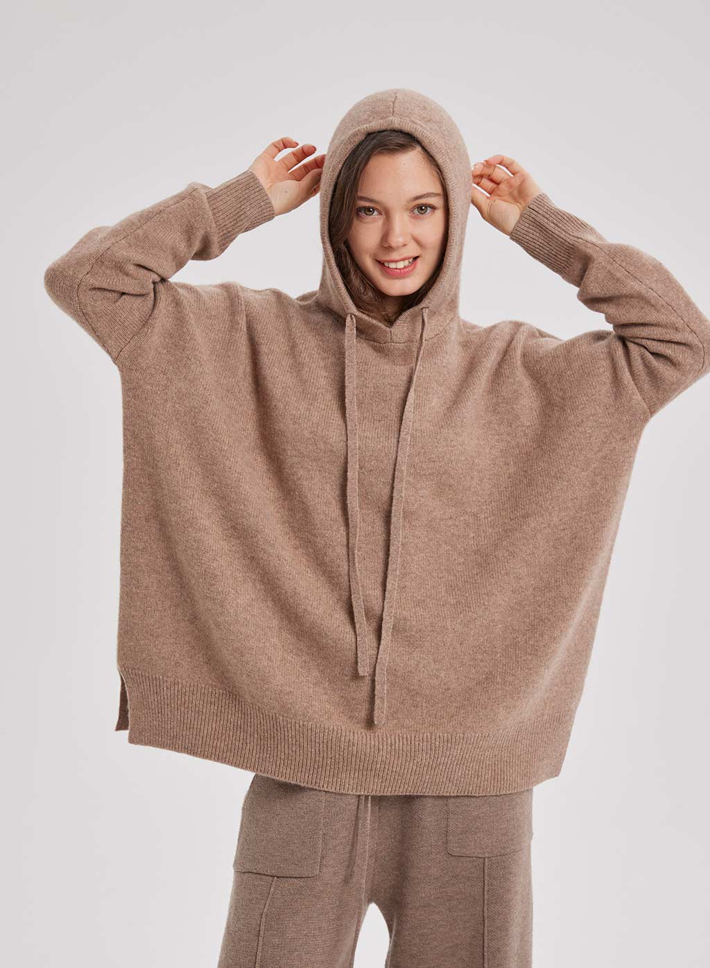 Oversized Knit Hoodie Sweater