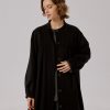 Maxi Length Black Buttoned Long Coat