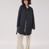 Solid Button Quilted Packable Coat