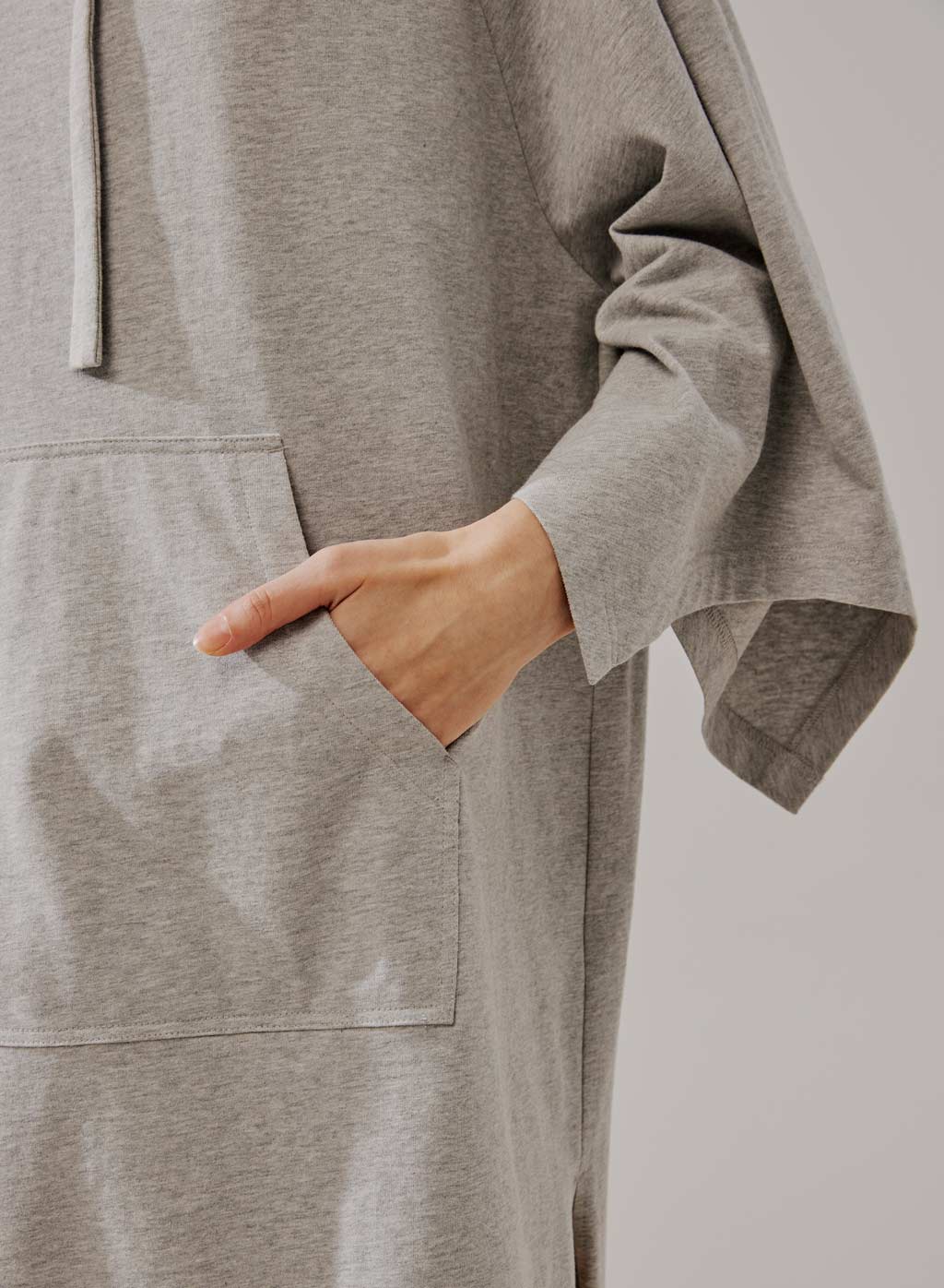 Oversized Sweatshirt Dress In Grey With Pockets