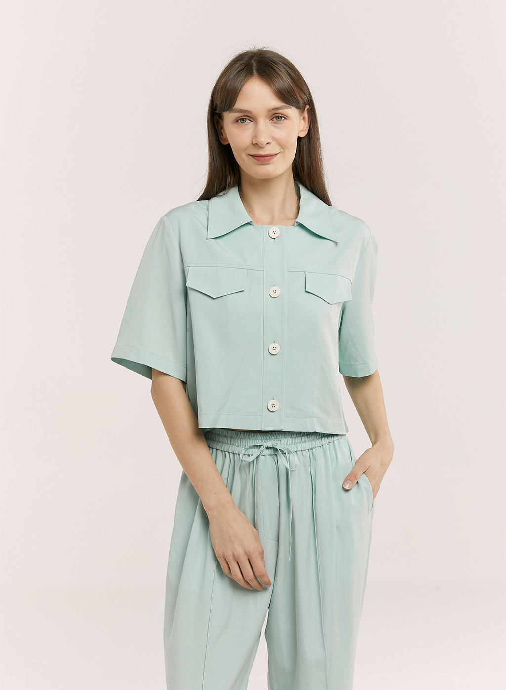 Linen Cotton Crop Shirt | Nap Loungewear